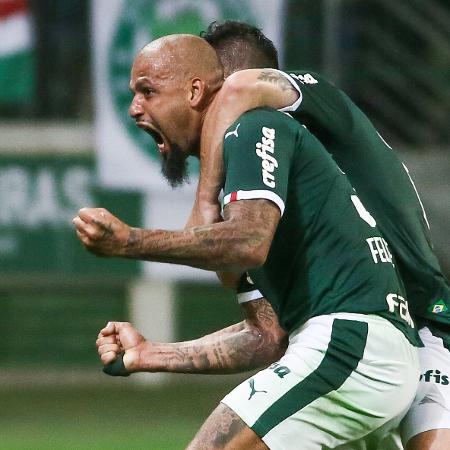 Felipe Melo comemora gol do Palmeiras contra a Chapecoense - Marcello Zambrana/AGIF