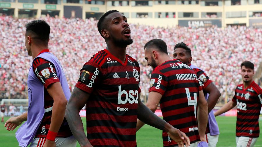 Gerson comemora conquista da Libertadores pelo Flamengo - Henry Romero/Reuters