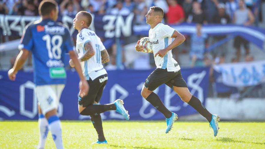 Diego Souza marcou o gol do Grêmio na derrota para o Aimoré, pelo Gauchão - Lucas Uebel/Grêmio