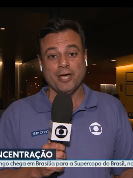 Eric Faria, durante entrada ao vivo no RJ2 - Reprodução/Globo