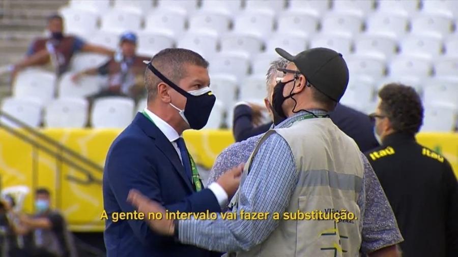 Membro da organização de Brasil x Argentina tentou impedir ação da Anvisa - Reprodução/SporTV