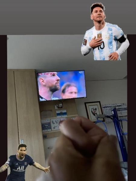 Kely Nascimento publicou imagem em seus stories do Instagram e exaltou Messi - Reprodução/Instagram