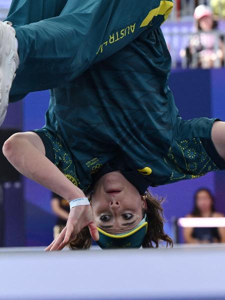 Rachel 'Raygun' Gunn, competidora australiana de breaking , nas Olimpíadas de Paris