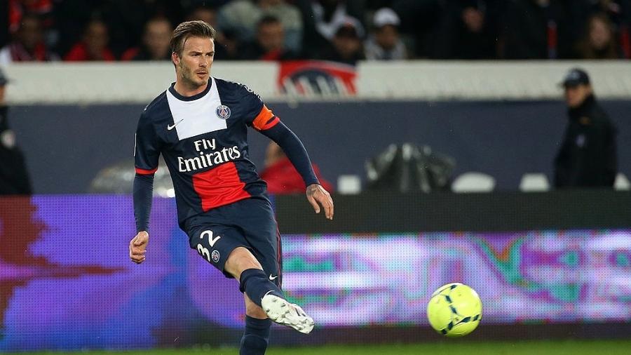 18.mai.2013 - David Beckham durante partida do Paris Saint-Germain - John Berry / Getty Images