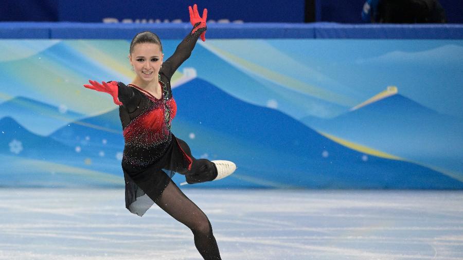 Kamila Valieva durante apresentação nas Olimpíadas de Inverno 2022 - SEBASTIEN BOZON / AFP
