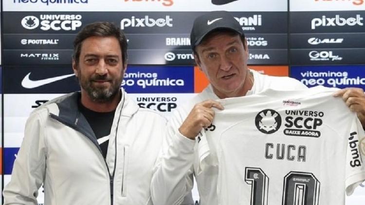 Duílio e Cuca na apresentação do técnico no Corinthians - Reprodução/Instagram - Reprodução/Instagram