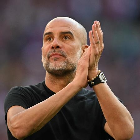 Pep Guardiola, durante a final da Copa da Inglaterra, entre Manchester City e Crystal Palace Pep Guardiola, durante a final da Copa da Inglaterra, entre Manchester City e Crystal Palace