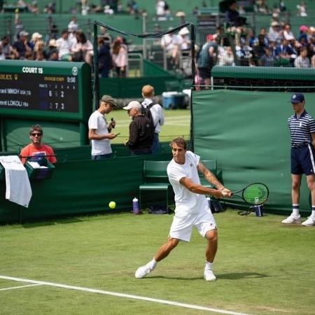 Felipe Meligeni em ação no torneio de Wimbledon em 2023 - Reprodução Instagram