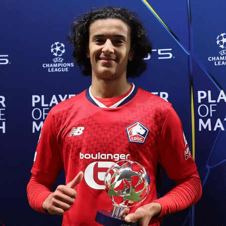 Ayyoub Bouaddi foi destaque em jogo do Lille contra o Real Madrid na Champions 24/25