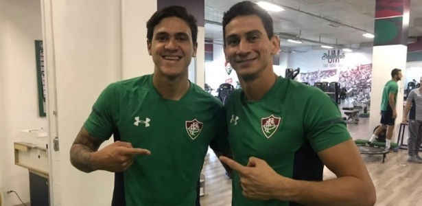 Pedro e Ganso no CT do Fluminense - Twitter/Fluminense