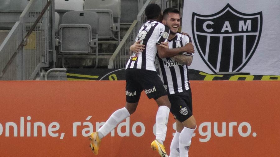 Nathan comemora gol marcado para o Atlético-MG contra o Goiás - Fernando Moreno/Fernando Moreno/AGIF