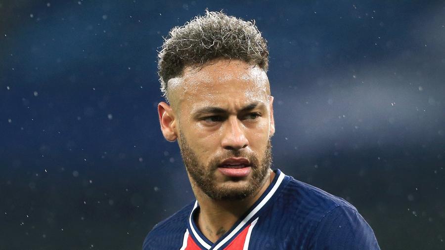 Neymar em ação durante partida do PSG na Liga dos Campeões - Simon Stacpoole/Offside/Offside via Getty Images