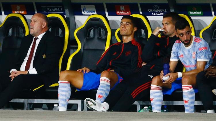Cristiano Ronaldo terminou a partida do United contra o Young Boys no banco de reservas - Arnd Wiegmann/Reuters - Arnd Wiegmann/Reuters