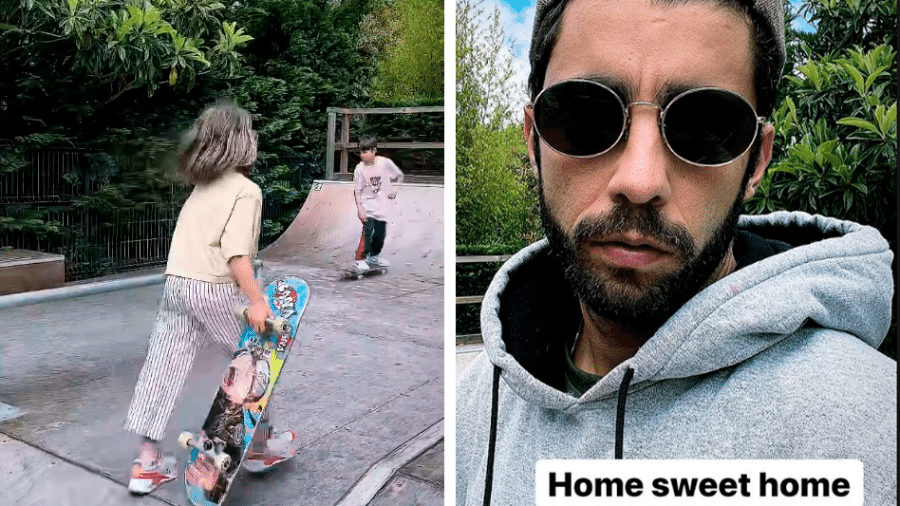 Pedro Scooby aproveitou para curtir um dia em família com os filhos em uma pista de skate em Portugal - Reprodução/Instagram