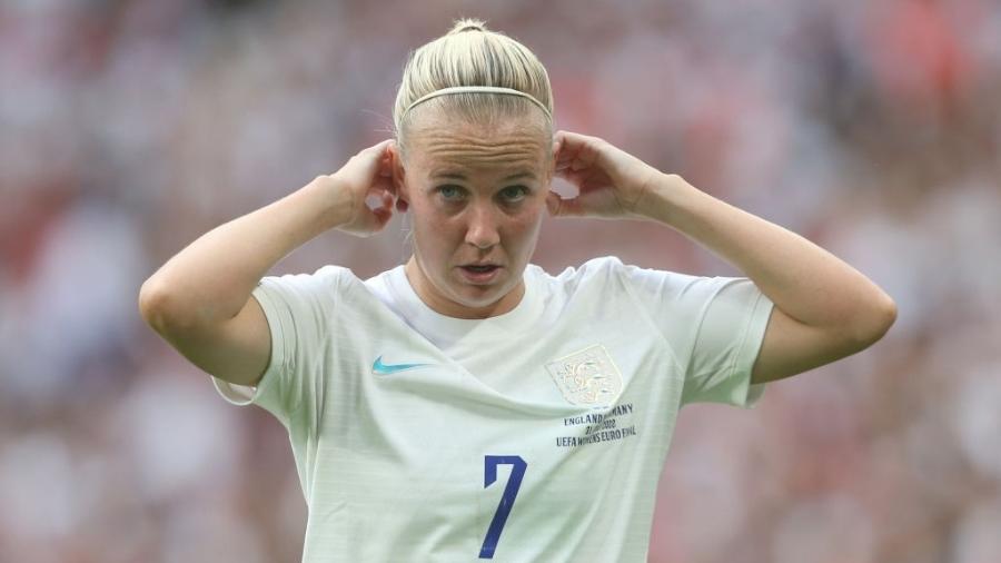 Beth Mead, da seleção inglesa, durante a final da Euro Feminina 2022 contra a Alemanha, em Wembley - Rob Newell/Getty