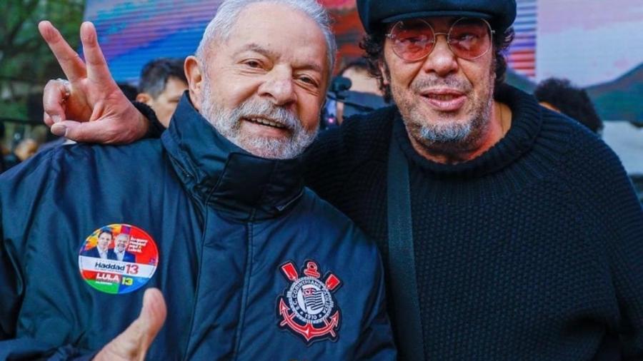 Lula e Casagrande no comício do PT no Vale do Anhangabaú - Arquivo pessoal