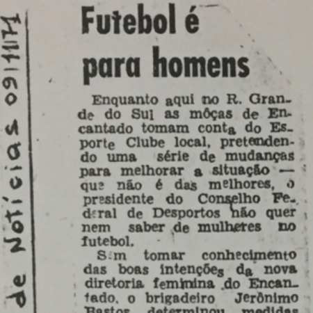 Recorte de jornal de novembro de 1971