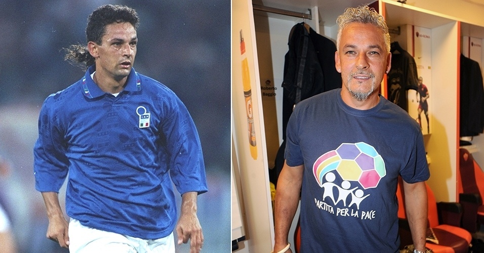 Roberto Baggio se tornou um personagem inesquecível para os brasileiros depois de perder um pênalti na final da Copa do Mundo de 1994. O italiano era galã na época. Cerca de 20 anos depois, ele ganhou cabelos grisalhos
