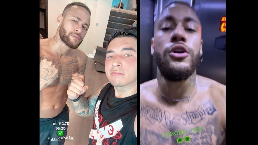 Neymar posta vídeo em academia e diz: "Corona out" - Reprodução/Instagram/neymarjr