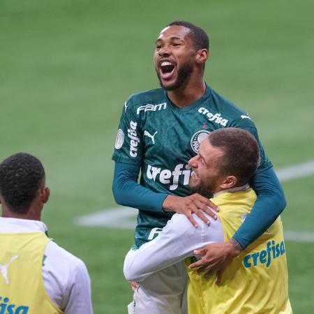 Wesley celebra gol marcado pelo Palmeiras contra o Atlético-MG - Marcello Zambrana/AGIF