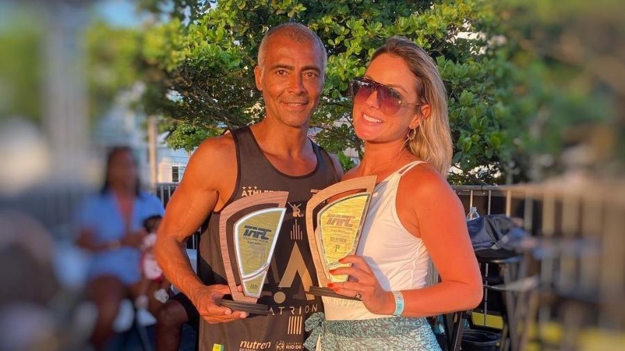 Romário e a namorada, Marcelle Ceolin, após torneio de futevôlei - Reprodução/Instagram
