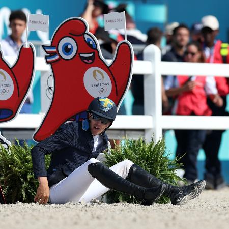 Henrik Von Eckermann, da Suécia, na final de salto nas Olimpíadas de Paris