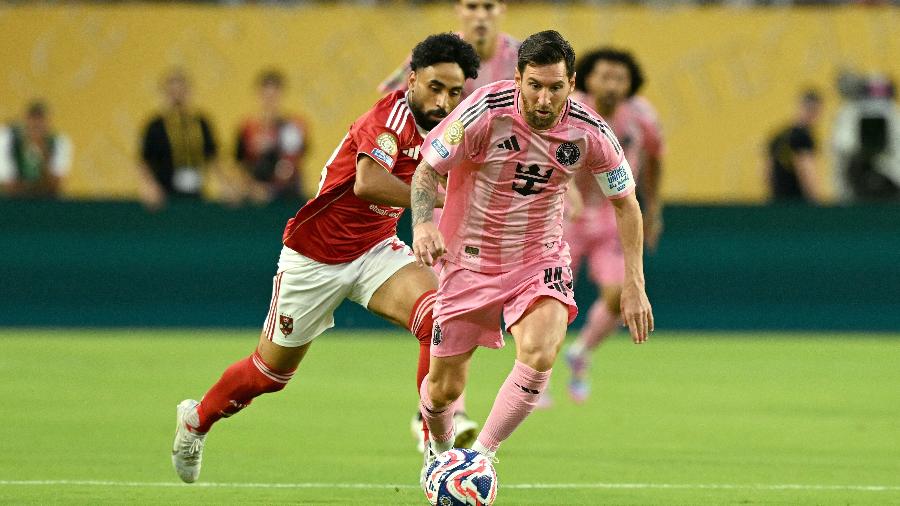 Messi em ação durante Al Ahly x Inter Miami, jogo do Mundial