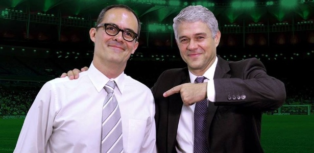 Então presidente do Flu, Peter Siemsen aponta para o sucessor Abad em foto de campanha - Divulgação/Face