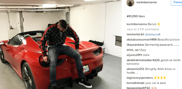 Benzema publicou foto de seu carro nas redes sociais - Instagram/Reprodução