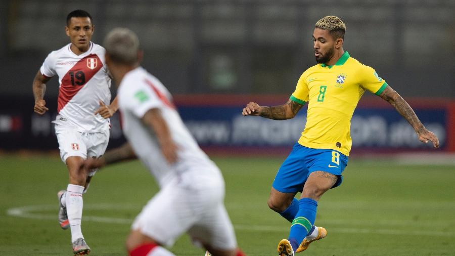 Douglas Luiz, da seleção brasileira, contra o Peru - Lucas Figueiredo/CBF