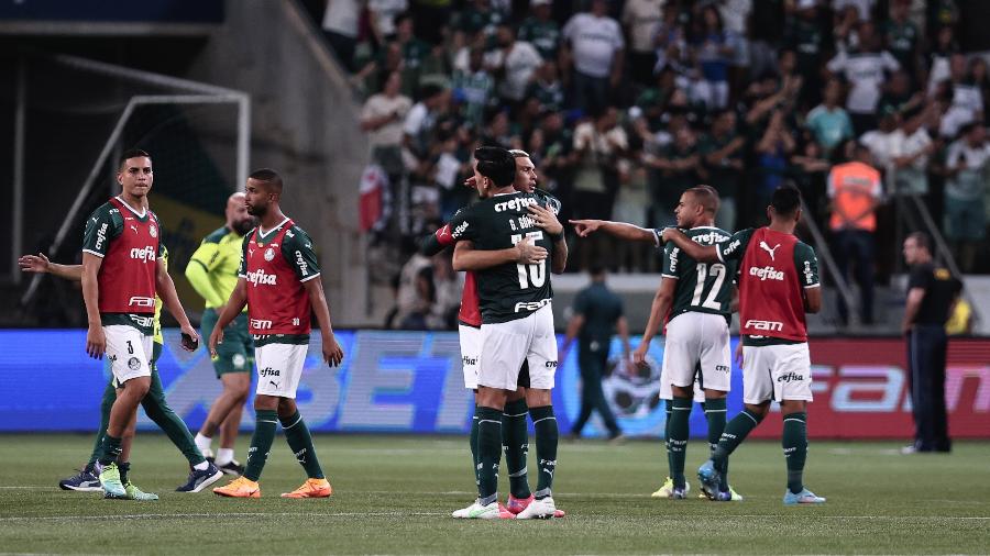 SP - Sao Paulo - 04/03/2022 - PAULISTA 2022 FINAL, PALMEIRAS X SAO PAULO -  Palmeiras players pose for a photo before the match against Sao Paulo at  the Arena Allianz Parque