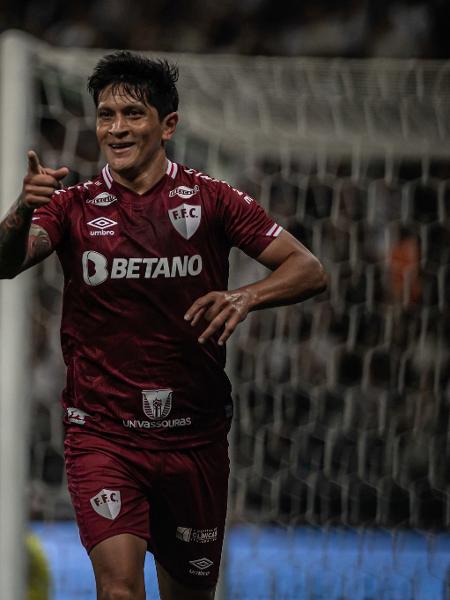 Germán Cano comemora gol pelo Fluminense em jogo contra o Corinthians  - Foto: Marcelo Gonçalves/Fluminense FC