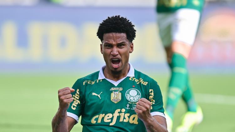 Murilo, do Palmeiras, vibra após lance na Supercopa do Brasil, contra o São Paulo Murilo, do Palmeiras, vibra após lance na Supercopa do Brasil, contra o São Paulo