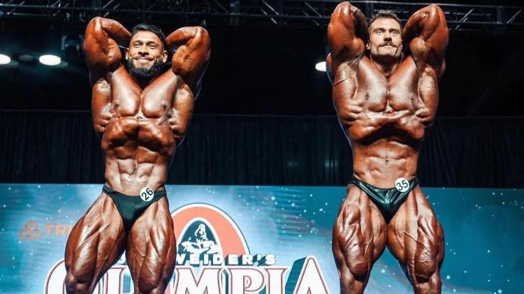 Ramon Dino e Chris Bumstead no Mr Olympia do ano passado