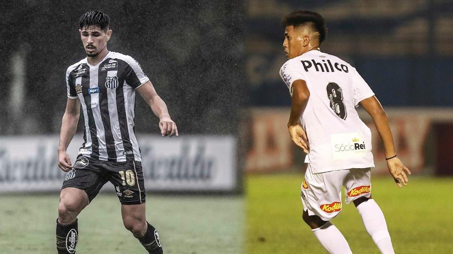Anderson Ceará (esq.) e Ivonei (dir.) foram recentemente inscritos pelo Santos no Paulistão - Ivan Storti e Pedro Ernesto Guerra Azevedo/Santos FC