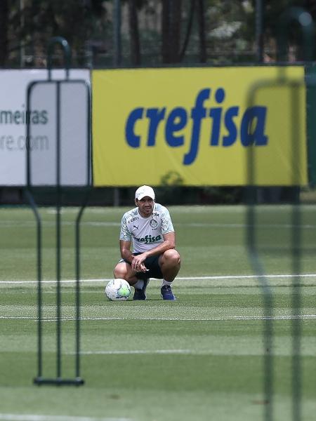 Abel Ferreira, durante treino do Palmeiras na Academia de Futebol - Cesar Greco