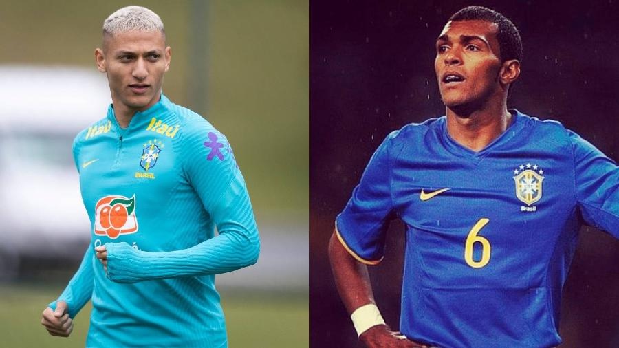 Richarlison, do Everton, e Richarlyson, ex-seleção brasileira - Montagem/CBF e Instagram