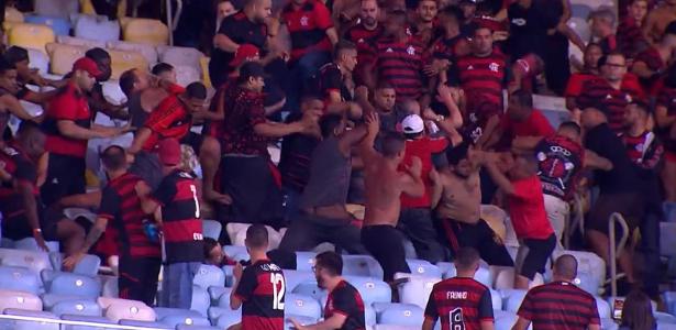 Torcedores do Flamengo brigam entre si após empate em 0 a 0 com Athletico