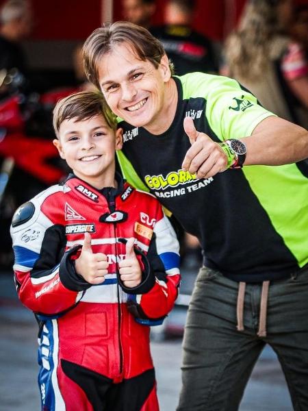 Enzo e Maurício Laranjeira, pilotos de motovelocidade no SuperBike