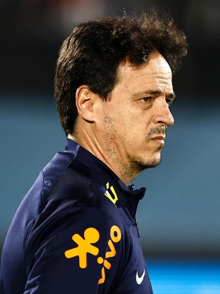 Fernando Diniz, técnico do Brasil, durante o jogo contra o Uruguai, pelas Eliminatórias