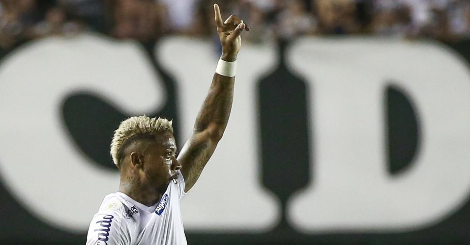 Marinho comemora após marcar pelo Santos contra o Botafogo