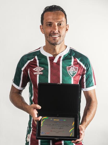 Nenê recebeu uma placar por gol mais bonito da primeira fase da Copa do Brasil - Daniel Perpetuo/Fluminense FC