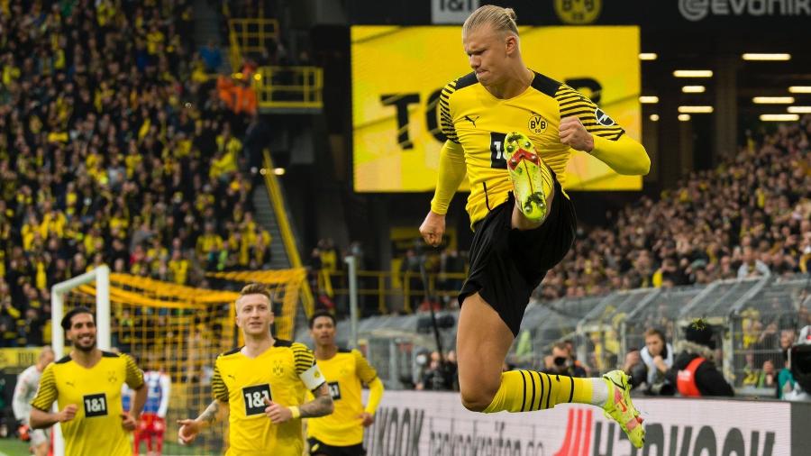 Haaland tem contrato com o Borussia Dortmund até junho de 2024 - Reprodução/Twitter @BVB