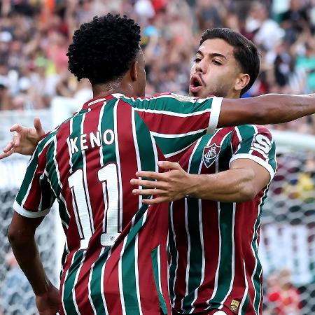 Keno e Nonato celebram gol do Fluminense sobre o Ulsan em partida do Mundial Keno e Nonato celebram gol do Fluminense sobre o Ulsan em partida do Mundial