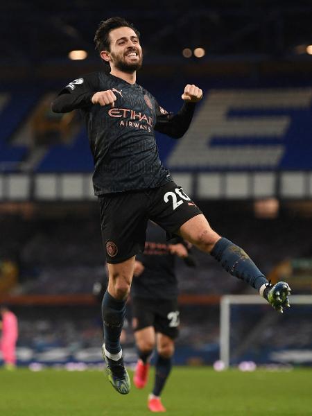 Bernardo Silva comemora contra o Everton - MICHAEL REGAN/AFP