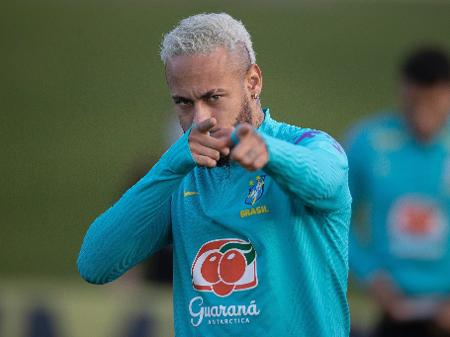 Neymar durante treino da seleção brasileira na Granja Comary - Lucas Figueiredo/CBF