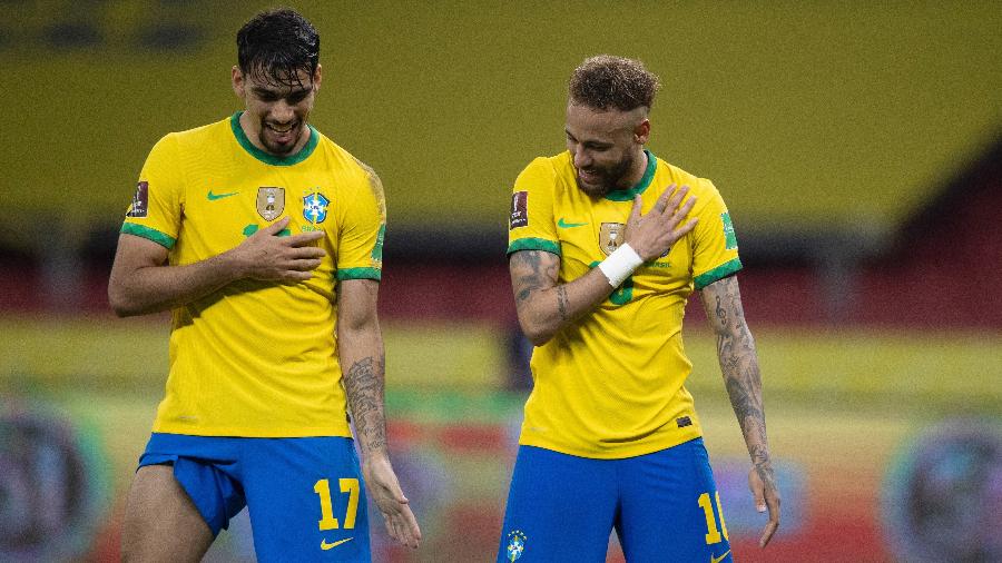 Neymar e Paquetá são parceiros nas dancinhas, mas também nos tiros no Counter Strike - Lucas Figueiredo/CBF