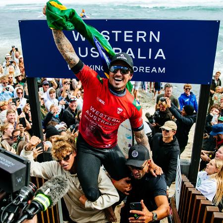Gabriel Medina foi campeão da etapa de Margaret River, na Austrália -  Aaron Hughes/World Surf League via Getty Images