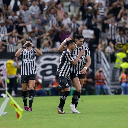 Raí Ramos, do Ceará, comemora gol marcado contra o Fortaleza na Copa do Nordeste