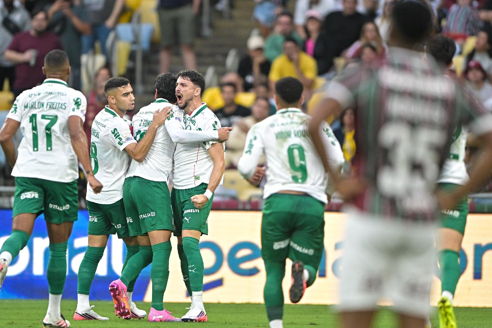 Jogadores do Palmeiras comemoram gol de Gustavo Gomez - undefined